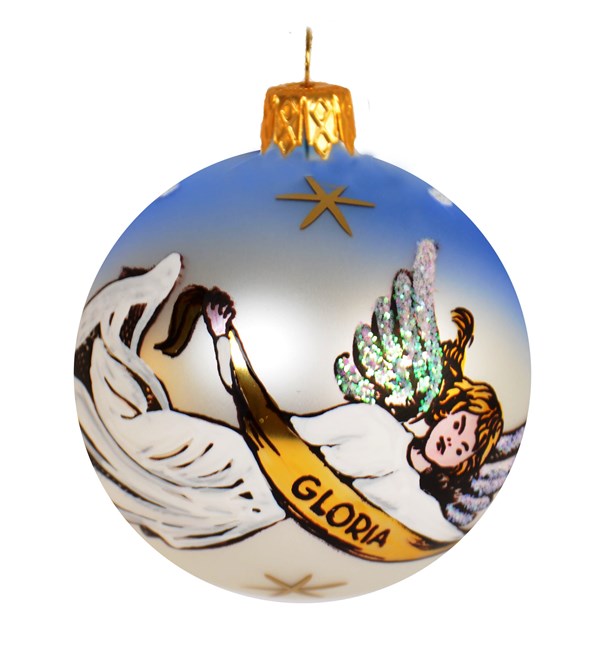 Skleněná ozdoba Gloria in excelsis Deo Anděl 7 cm